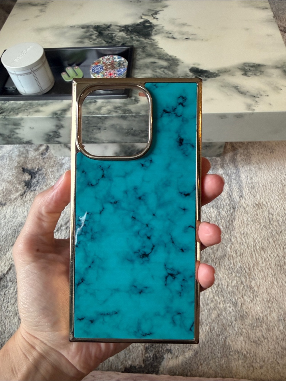 FLAUNT Elite Collection - SQUARE® Gilded Turquoise iPhone Case - iPhone 16 Pro